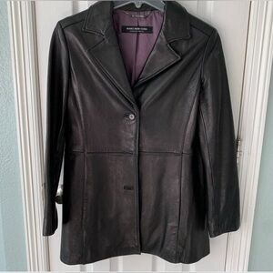 Marc New York Andrew Marc Black Leather Jacket (short coat)